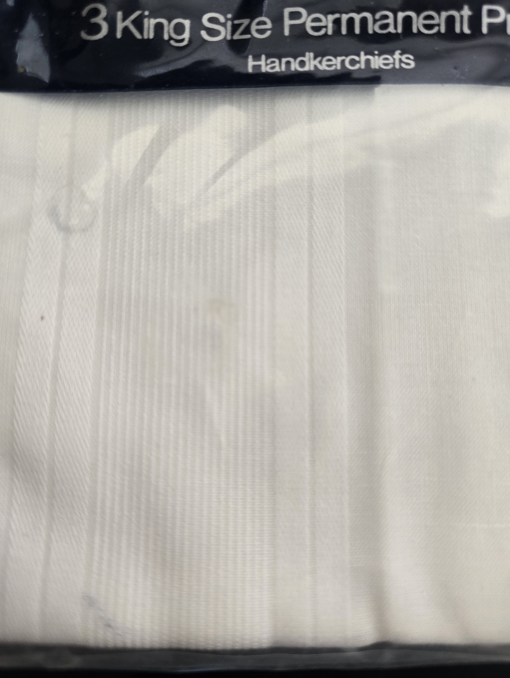Stafford 3 Pack King Size Handkerchiefs White Classic Mens Pocket Square NWT - Picture 5 of 5
